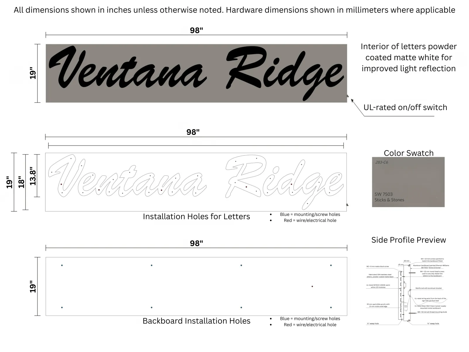 Mounting layout production document